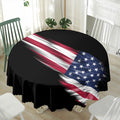 American Flag Wing Print Waterproof Round Tablecloth