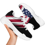 American Flag Wing Print White Chunky Shoes