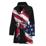 American Flag Wing Print Women's Bathrobe