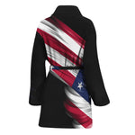 American Flag Wing Print Women's Bathrobe