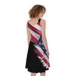 American Flag Wing Print Women's Sleeveless Dress
