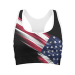 American Flag Wing Print Women's Sports Bra