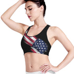 American Flag Wing Print Women's Sports Bra