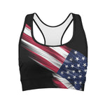 American Flag Wing Print Women's Sports Bra