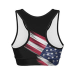 American Flag Wing Print Women's Sports Bra