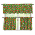 American Football Ball Pattern Print 3 Piece Kitchen Curtains