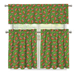 American Football Ball Pattern Print 3 Piece Kitchen Curtains