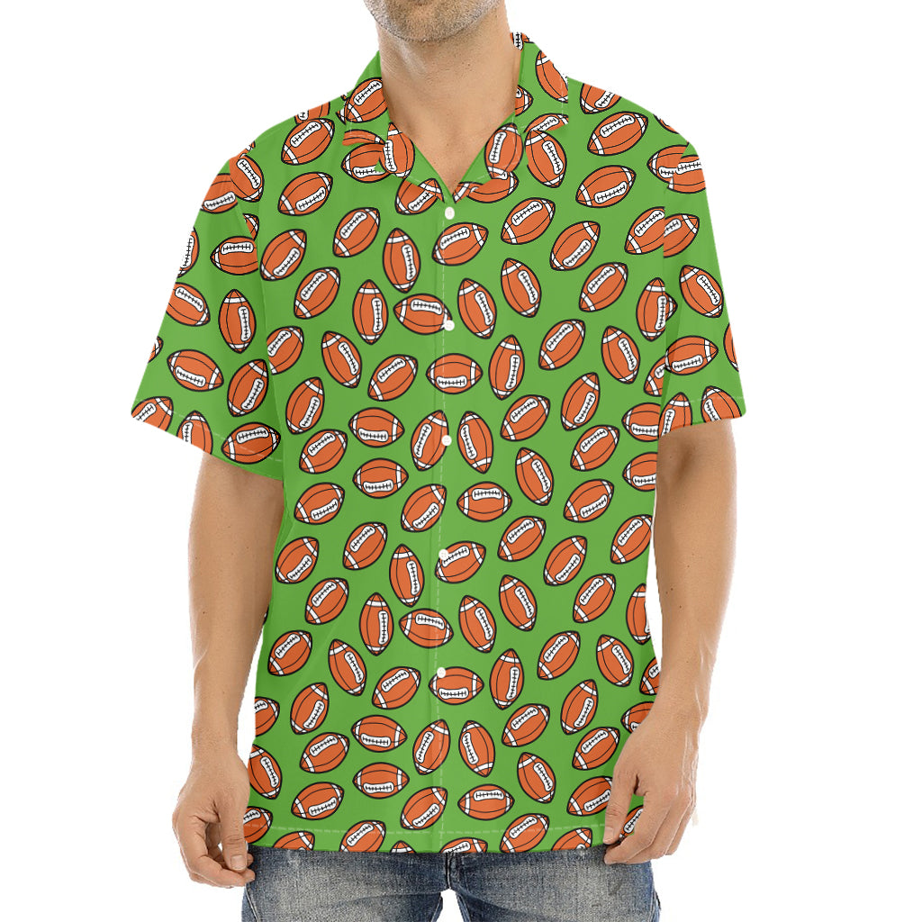 American Football Ball Pattern Print Aloha Shirt