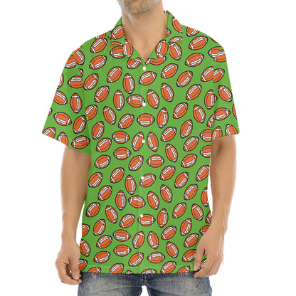 American Football Ball Pattern Print Aloha Shirt