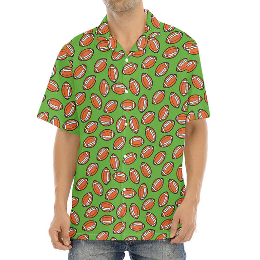 American Football Ball Pattern Print Aloha Shirt