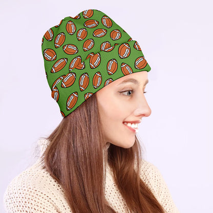 American Football Ball Pattern Print Beanie