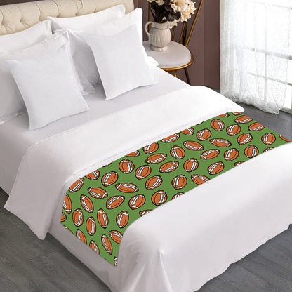 American Football Ball Pattern Print Bed Runner