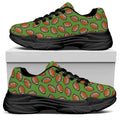 American Football Ball Pattern Print Black Chunky Shoes