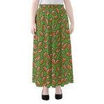 American Football Ball Pattern Print Chiffon Maxi Skirt