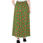 American Football Ball Pattern Print Chiffon Maxi Skirt