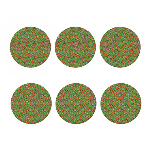 American Football Ball Pattern Print Coaster Set