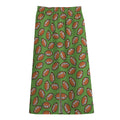 American Football Ball Pattern Print Cotton Front Slit Maxi Skirt