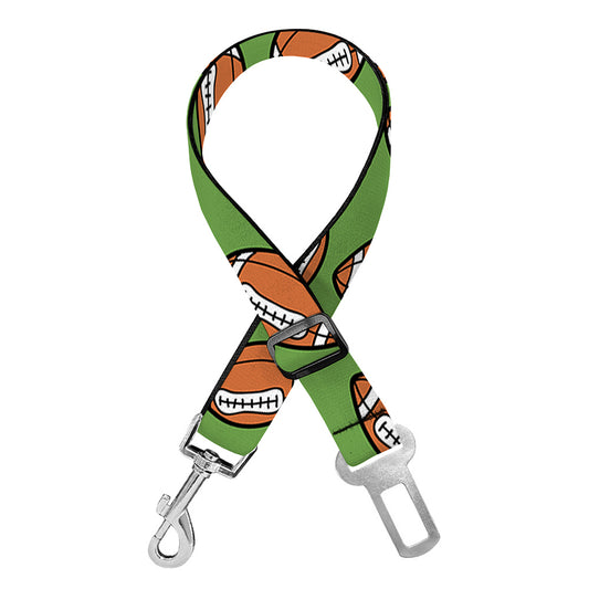 American Football Ball Pattern Print Dog Seat Belt