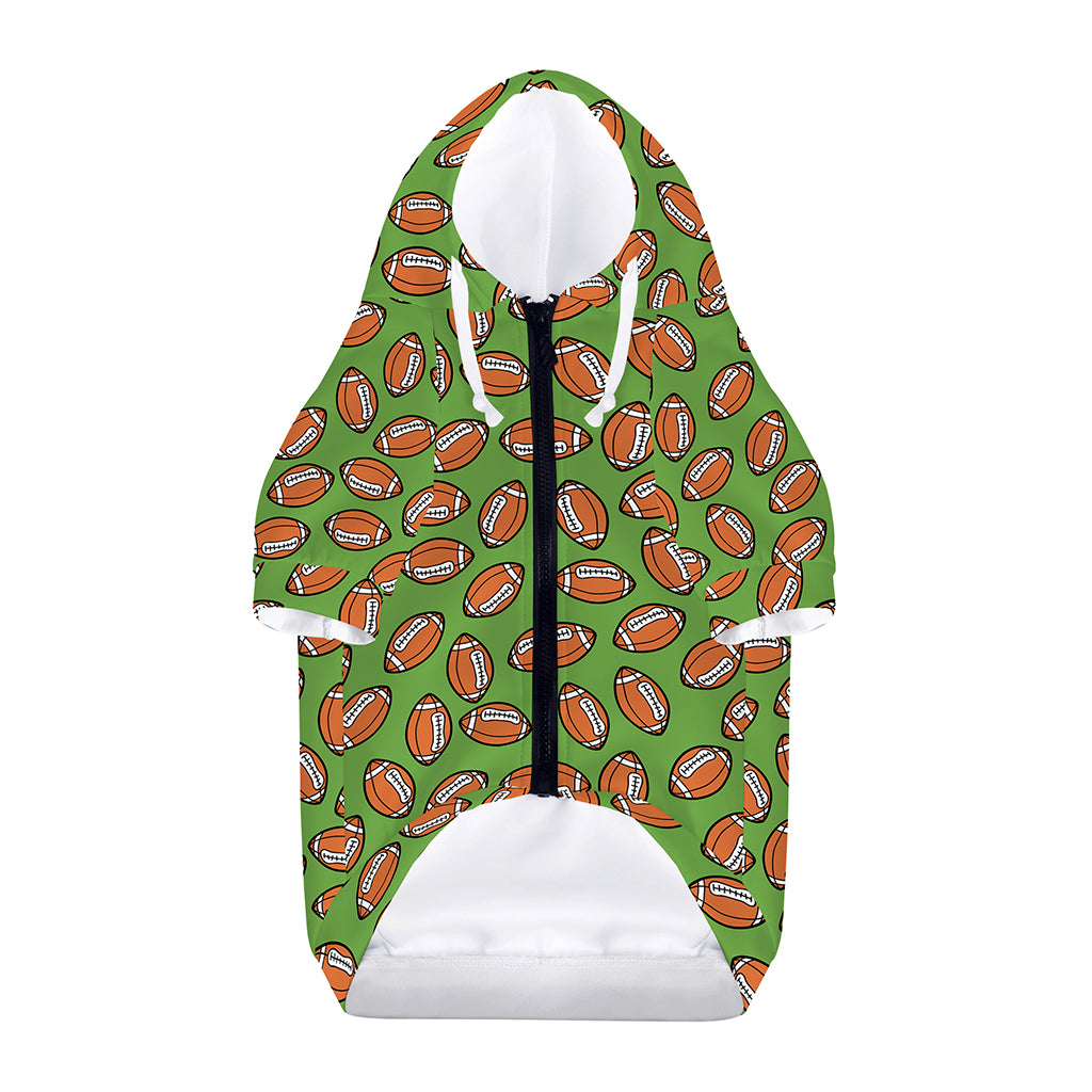 American Football Ball Pattern Print Dog Zip Up Hoodie