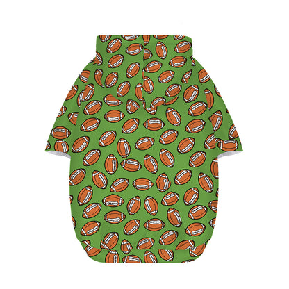 American Football Ball Pattern Print Dog Zip Up Hoodie