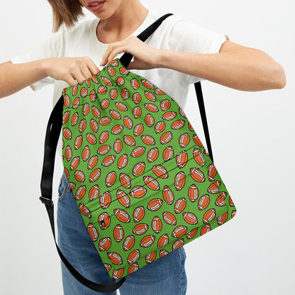American Football Ball Pattern Print Drawstring Backpack