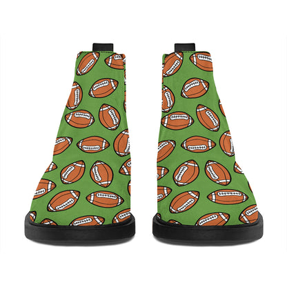 American Football Ball Pattern Print Flat Ankle Boots