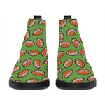 American Football Ball Pattern Print Flat Ankle Boots