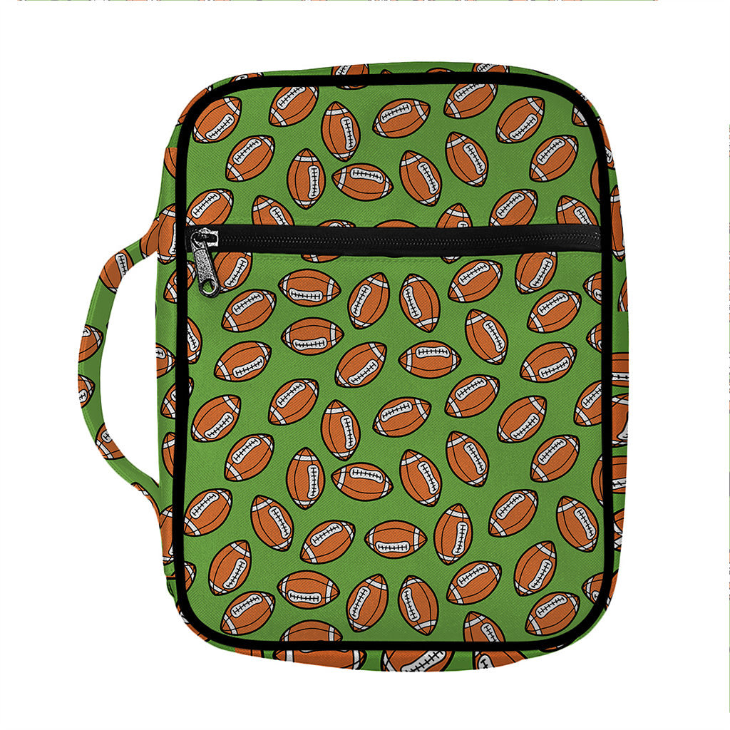 American Football Ball Pattern Print Front Pocket Bible Bag