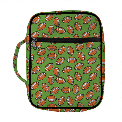 American Football Ball Pattern Print Front Pocket Bible Bag