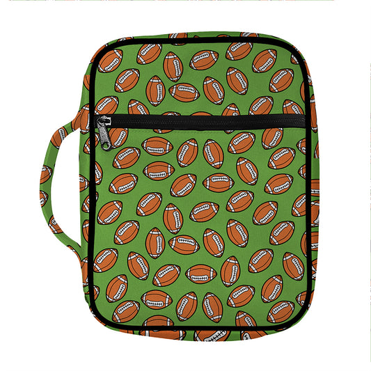 American Football Ball Pattern Print Front Pocket Bible Bag