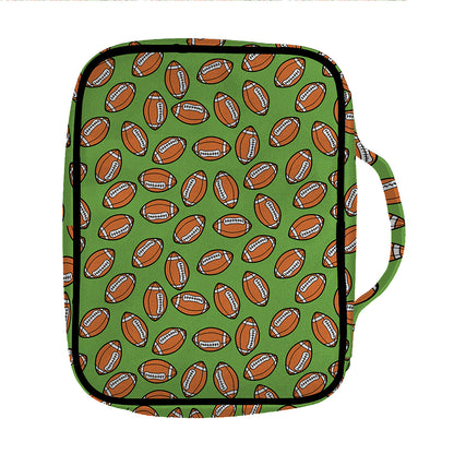 American Football Ball Pattern Print Front Pocket Bible Bag