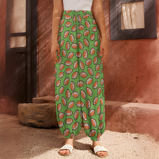 American Football Ball Pattern Print Harem Pants