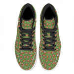American Football Ball Pattern Print High Top Leather Sneakers