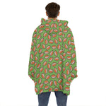 American Football Ball Pattern Print Hoodie Blanket