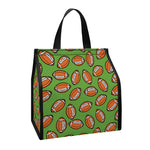 American Football Ball Pattern Print Insulated Lunch Tote