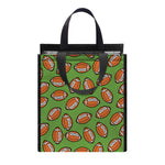 American Football Ball Pattern Print Insulated Lunch Tote