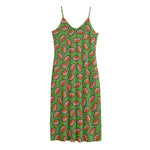 American Football Ball Pattern Print Jersey Midi Cami Dress