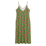 American Football Ball Pattern Print Jersey Midi Cami Dress
