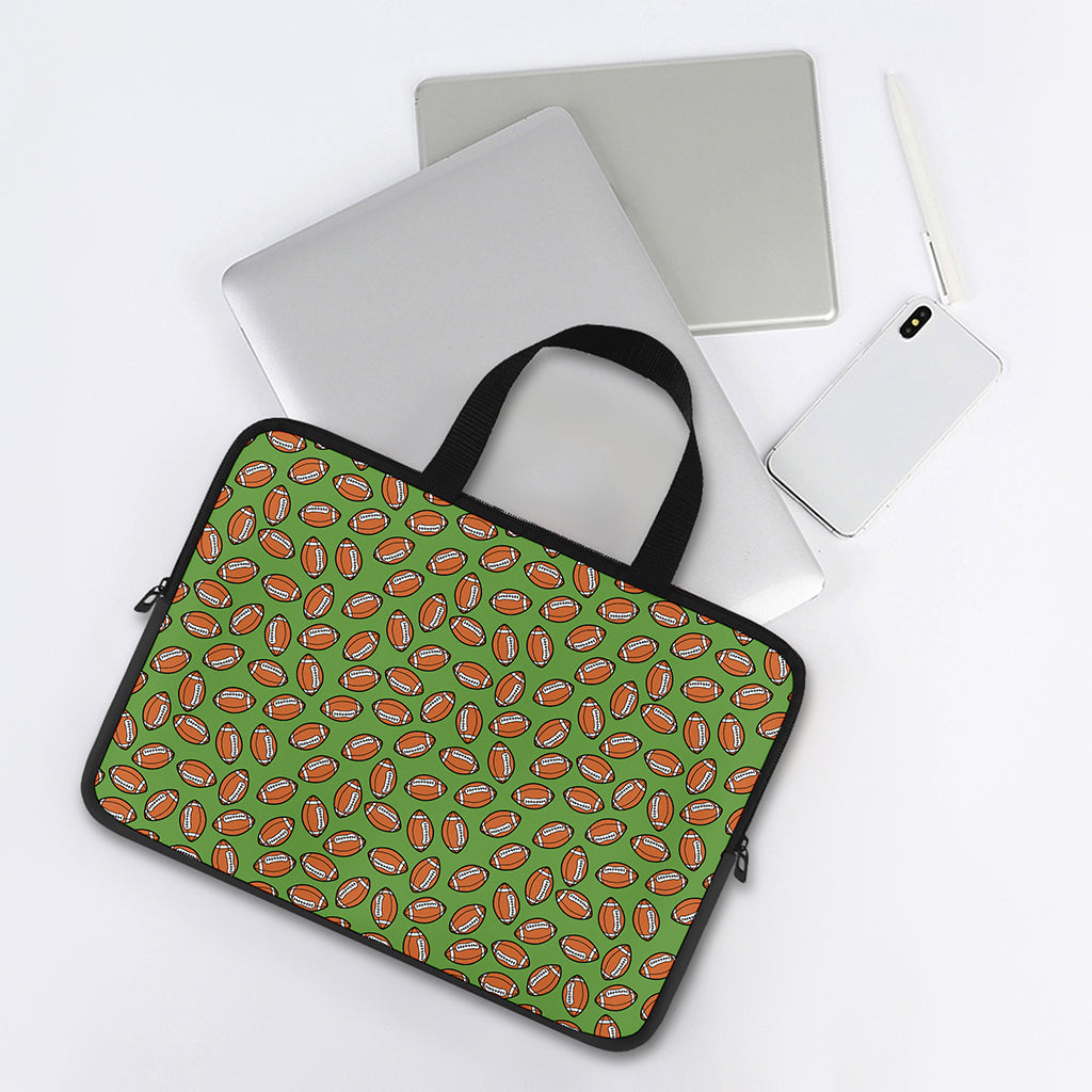 American Football Ball Pattern Print Laptop Sleeve With Handle