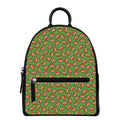 American Football Ball Pattern Print Leather Backpack