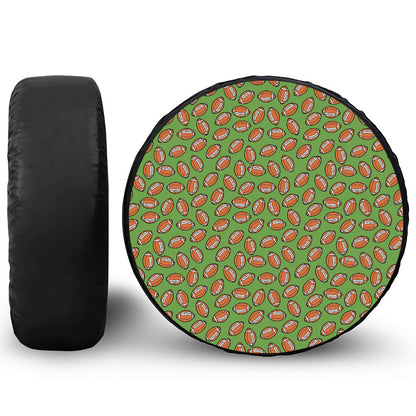 American Football Ball Pattern Print Leather Spare Tire Cover