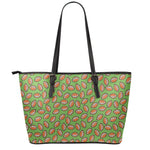 American Football Ball Pattern Print Leather Tote Bag