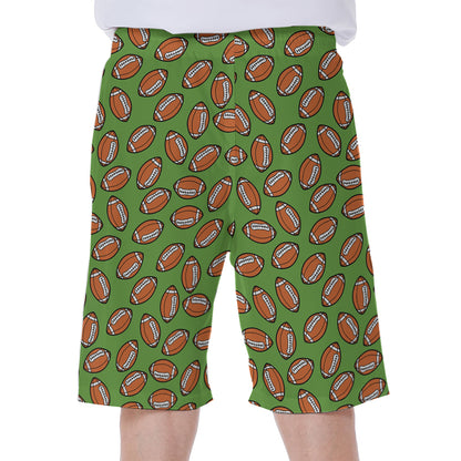 American Football Ball Pattern Print Men's Beach Shorts