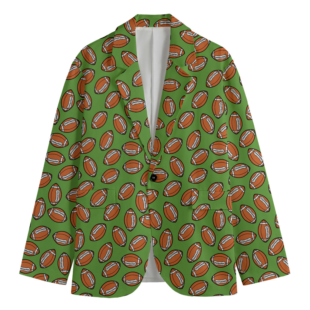 American Football Ball Pattern Print Men's Blazer