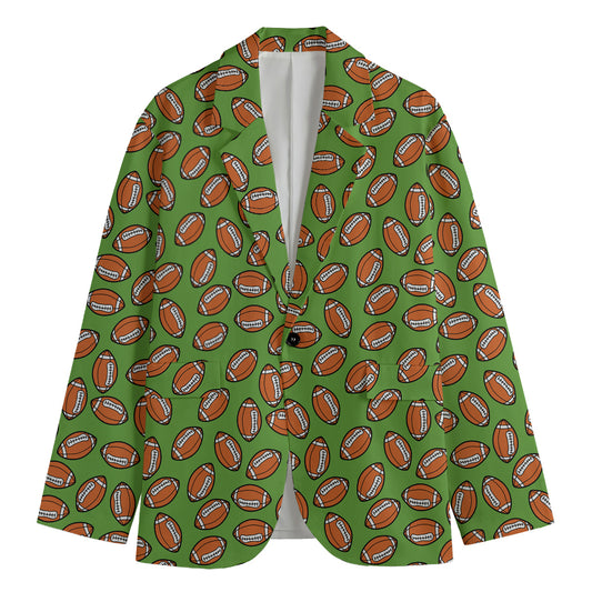 American Football Ball Pattern Print Men's Blazer