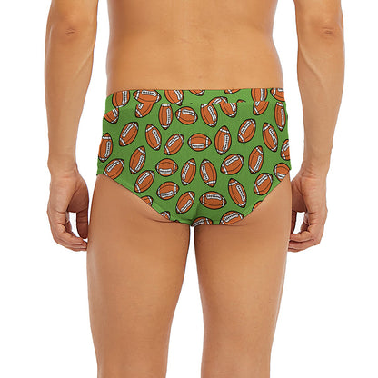 American Football Ball Pattern Print Men's Briefs