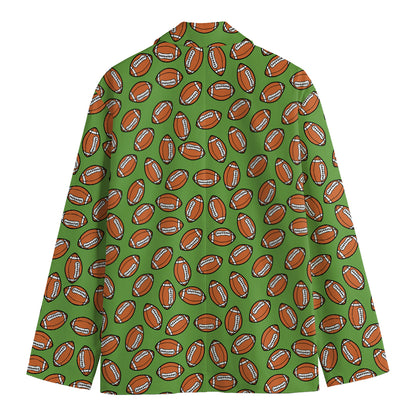 American Football Ball Pattern Print Men's Cotton Blazer
