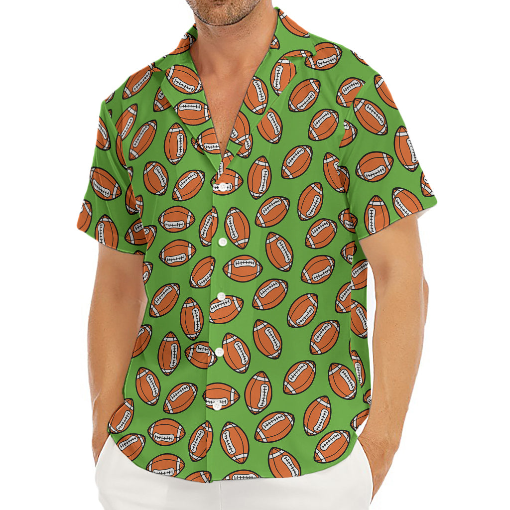 American Football Ball Pattern Print Men's Deep V-Neck Shirt