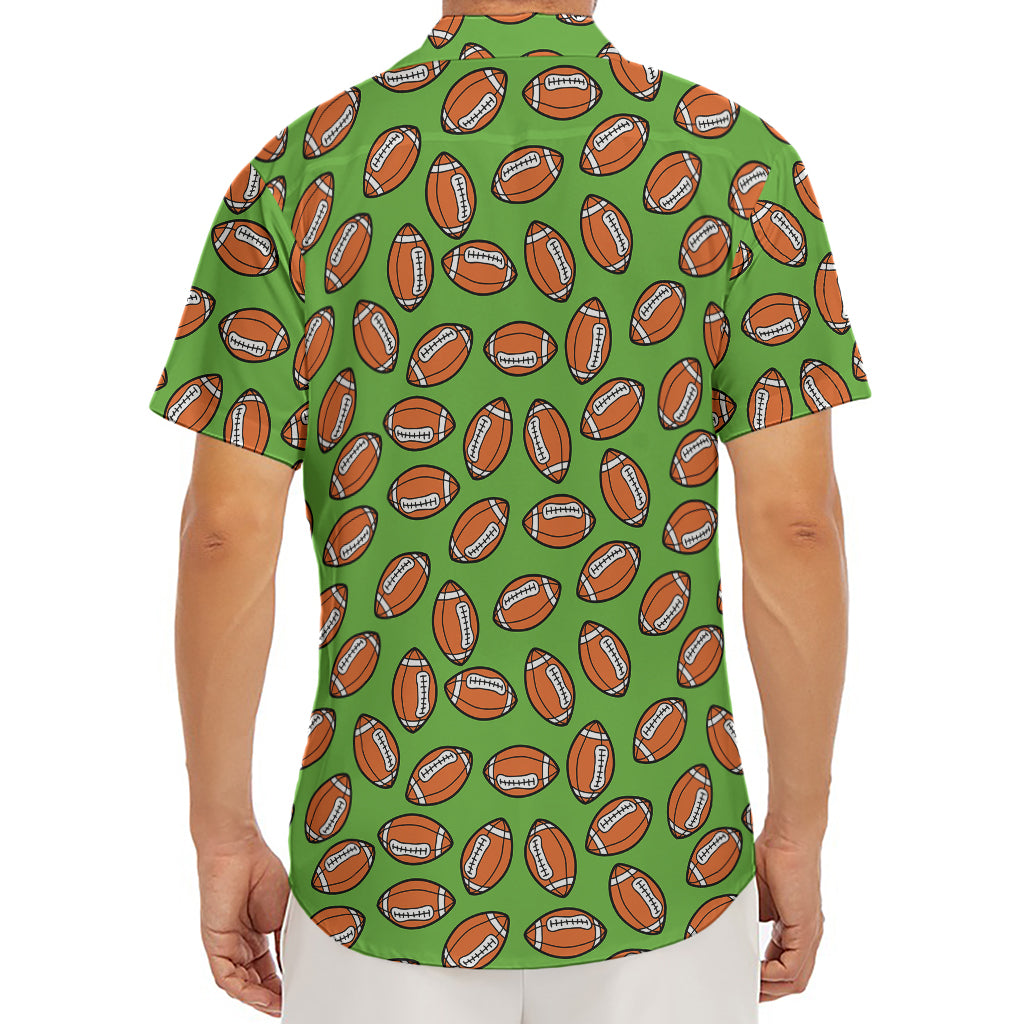 American Football Ball Pattern Print Men's Deep V-Neck Shirt