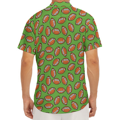 American Football Ball Pattern Print Men's Deep V-Neck Shirt